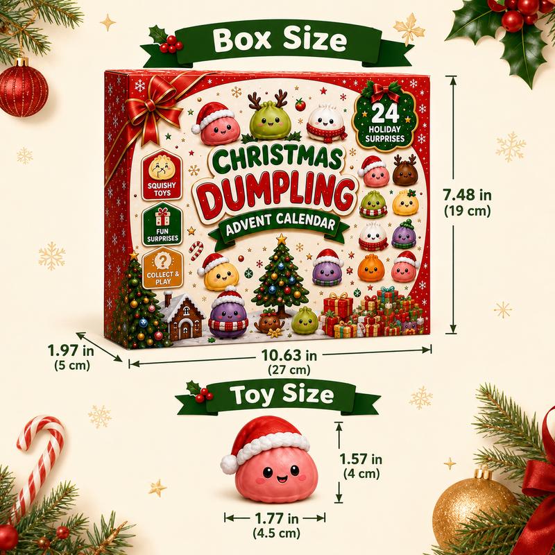 Christmas Dumpling Squishy Advent Calendar 2026 24 Day Countdown Mystery Box Slow Rising Squeeze Sensory Fidget Surprise Gift