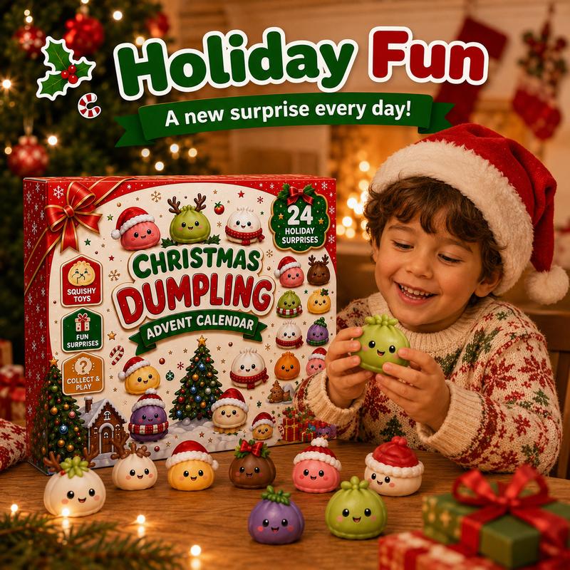 Christmas Dumpling Squishy Advent Calendar 2026 24 Day Countdown Mystery Box Slow Rising Squeeze Sensory Fidget Surprise Gift