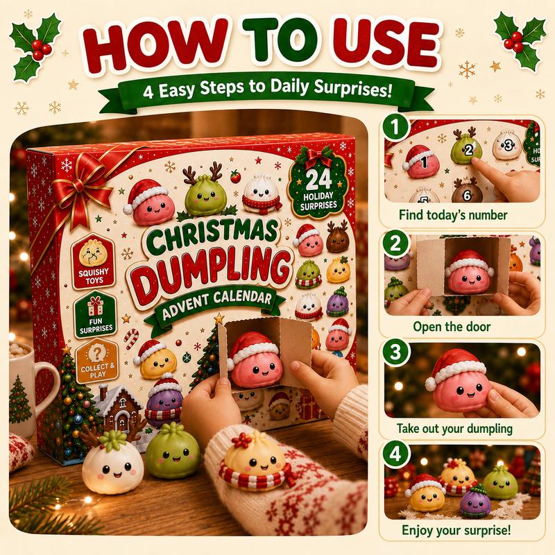 Christmas Dumpling Squishy Advent Calendar 2026 24 Day Countdown Mystery Box Slow Rising Squeeze Sensory Fidget Surprise Gift