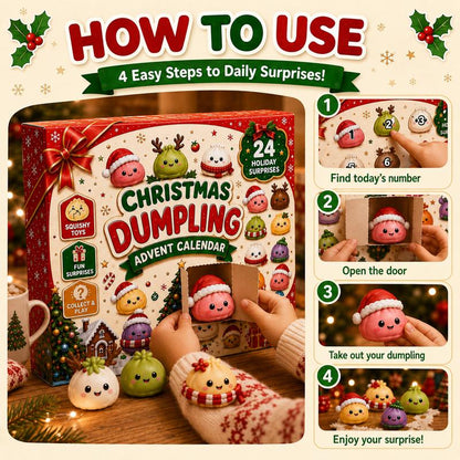 Christmas Dumpling Squishy Advent Calendar 2026 24 Day Countdown Mystery Box Slow Rising Squeeze Sensory Fidget Surprise Gift
